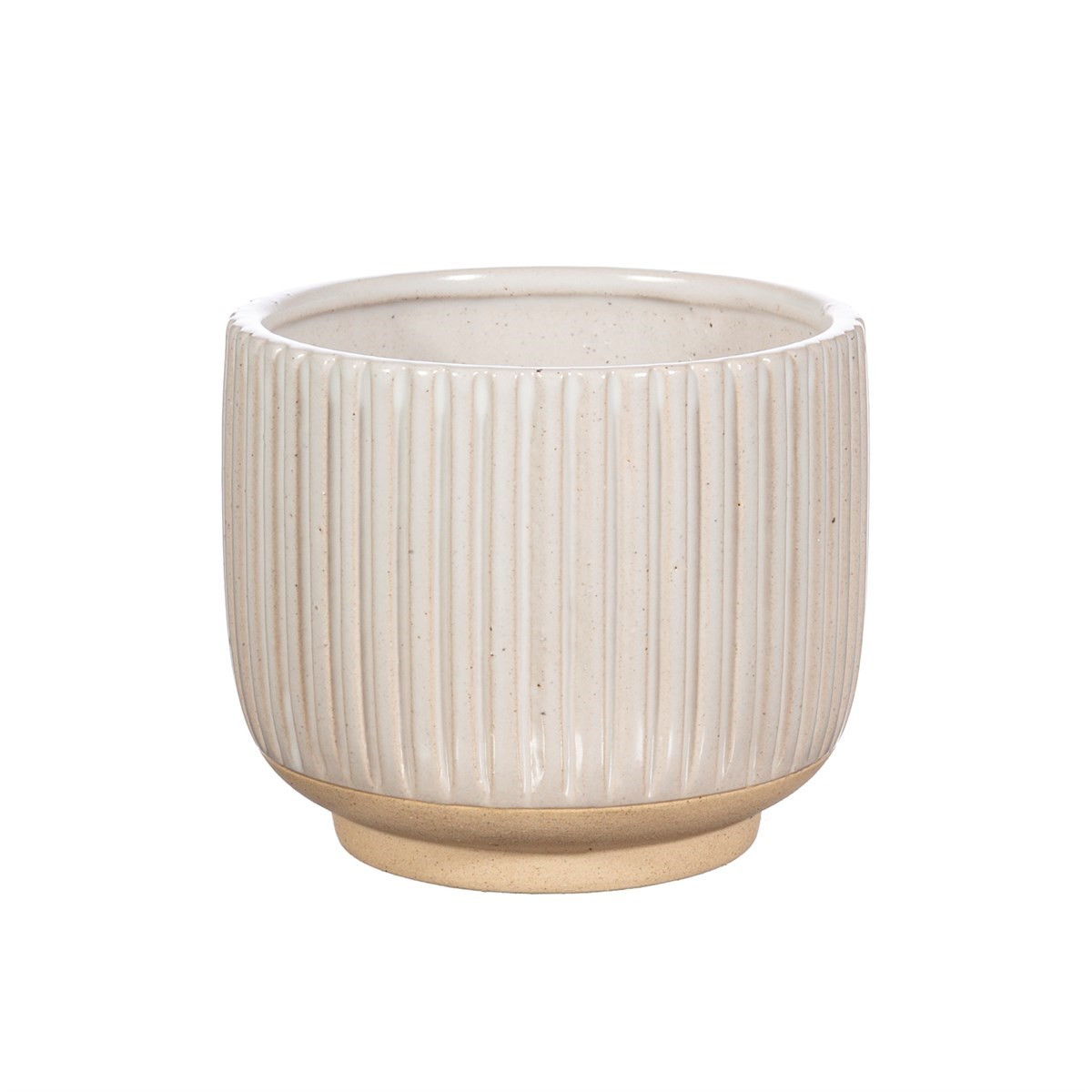 Sass & Belle Grooved Planter - Off White>