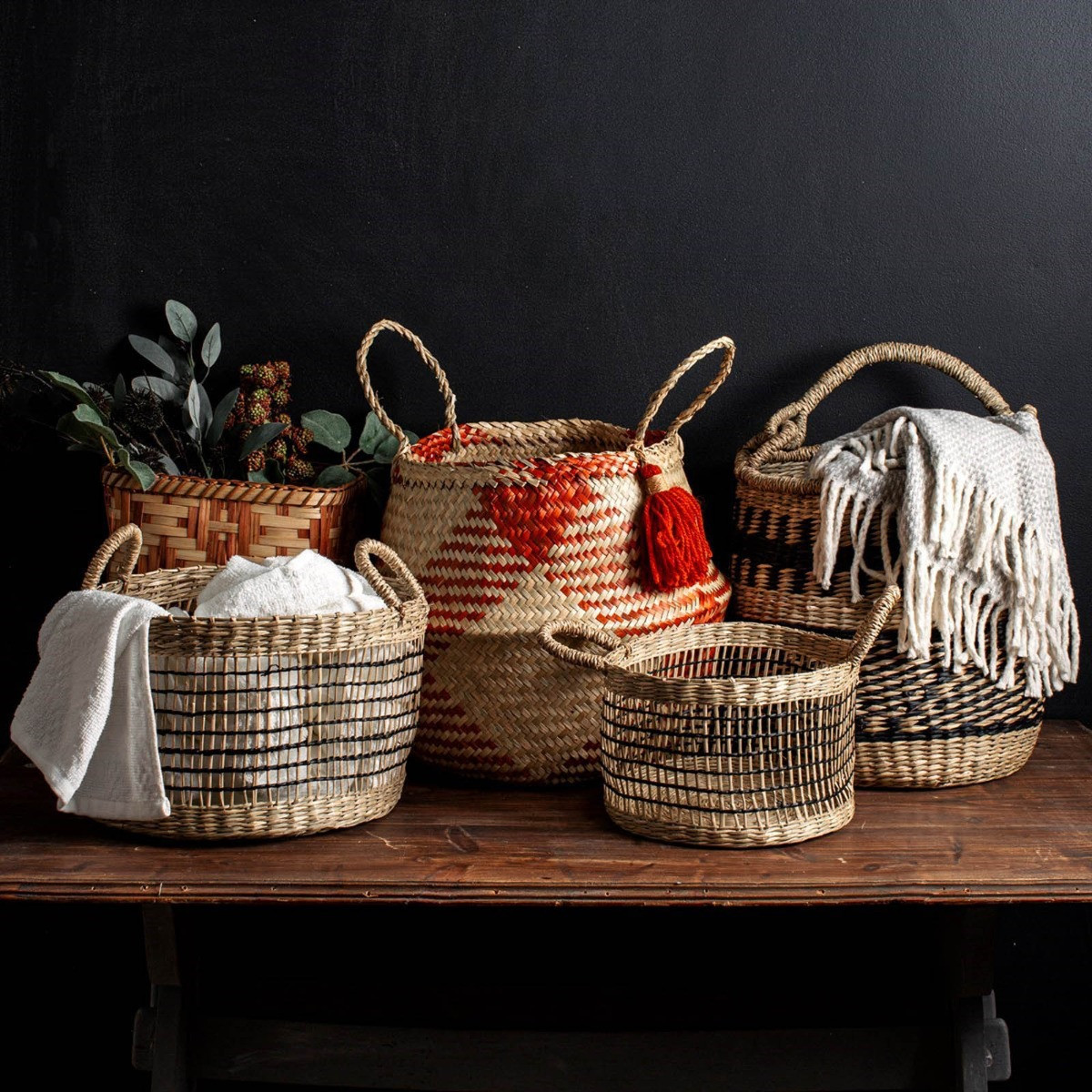 Sass & Belle Seagrass Open Weave Baskets, 2 Pack - Natural>