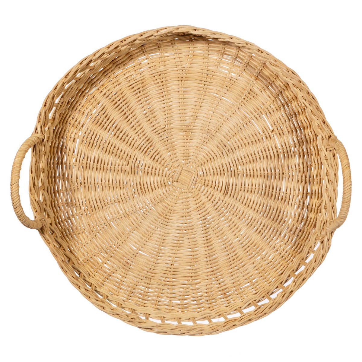 Sass  & Belle Decorative Round Rattan Tray - Natural>