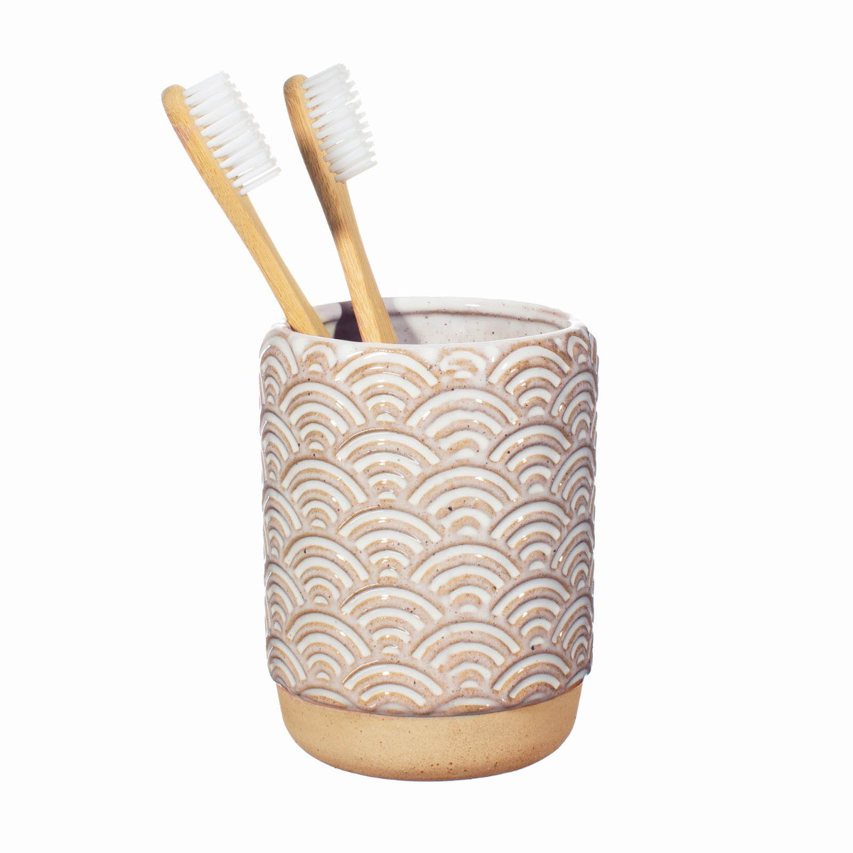 Sass & Belle Japandi Seigaha Wave Pattern Tumbler - Cream>