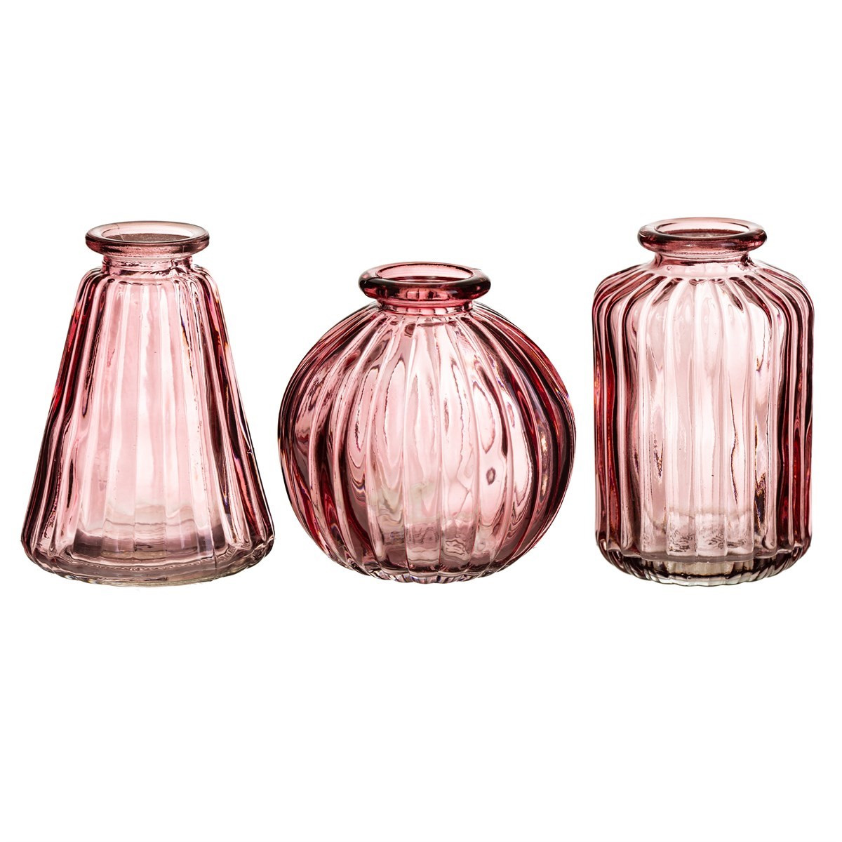 Sass & Belle Glass Bud Vases, Pink - 3 Pack>