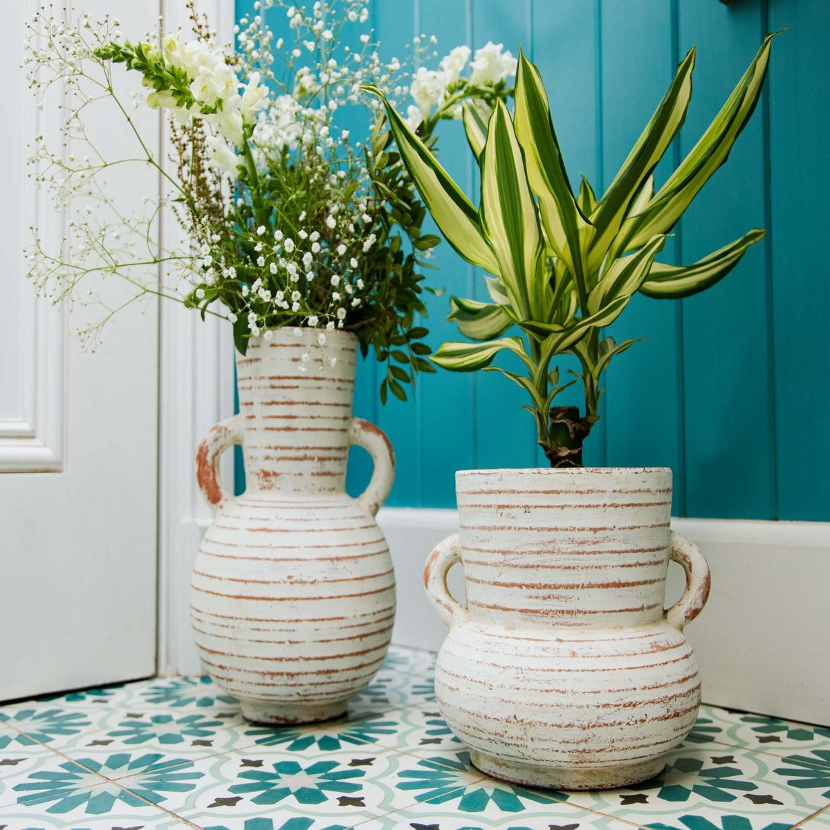 Sass & Belle Daphne Amphora Tall Vase - White>
