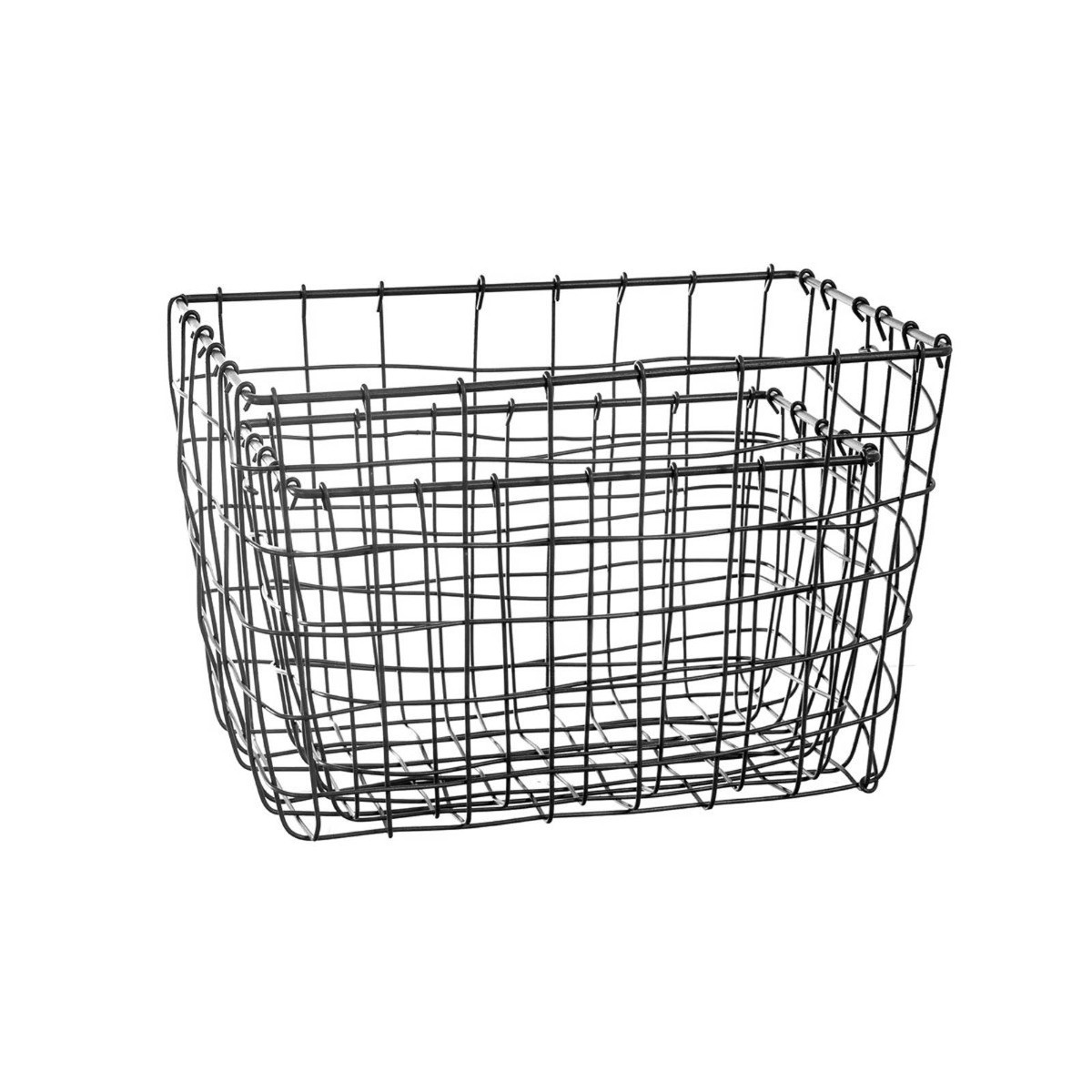 Sass & Belle Industrial Wire Baskets, 2 Pack - Black>