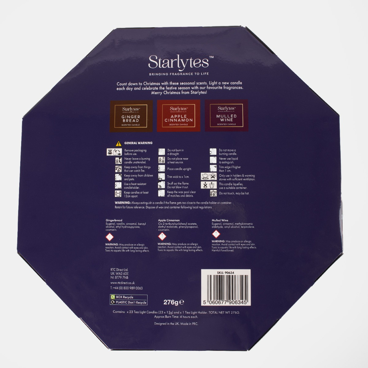 Starlytes Christmas Scented Tealights and Holder Advent Calendar >