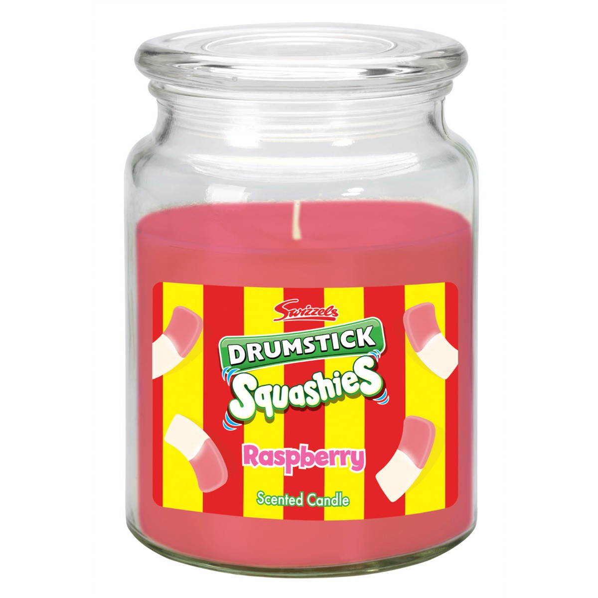 Swizzels 18oz Jar Candle - Drumstick Squashies Raspberry>