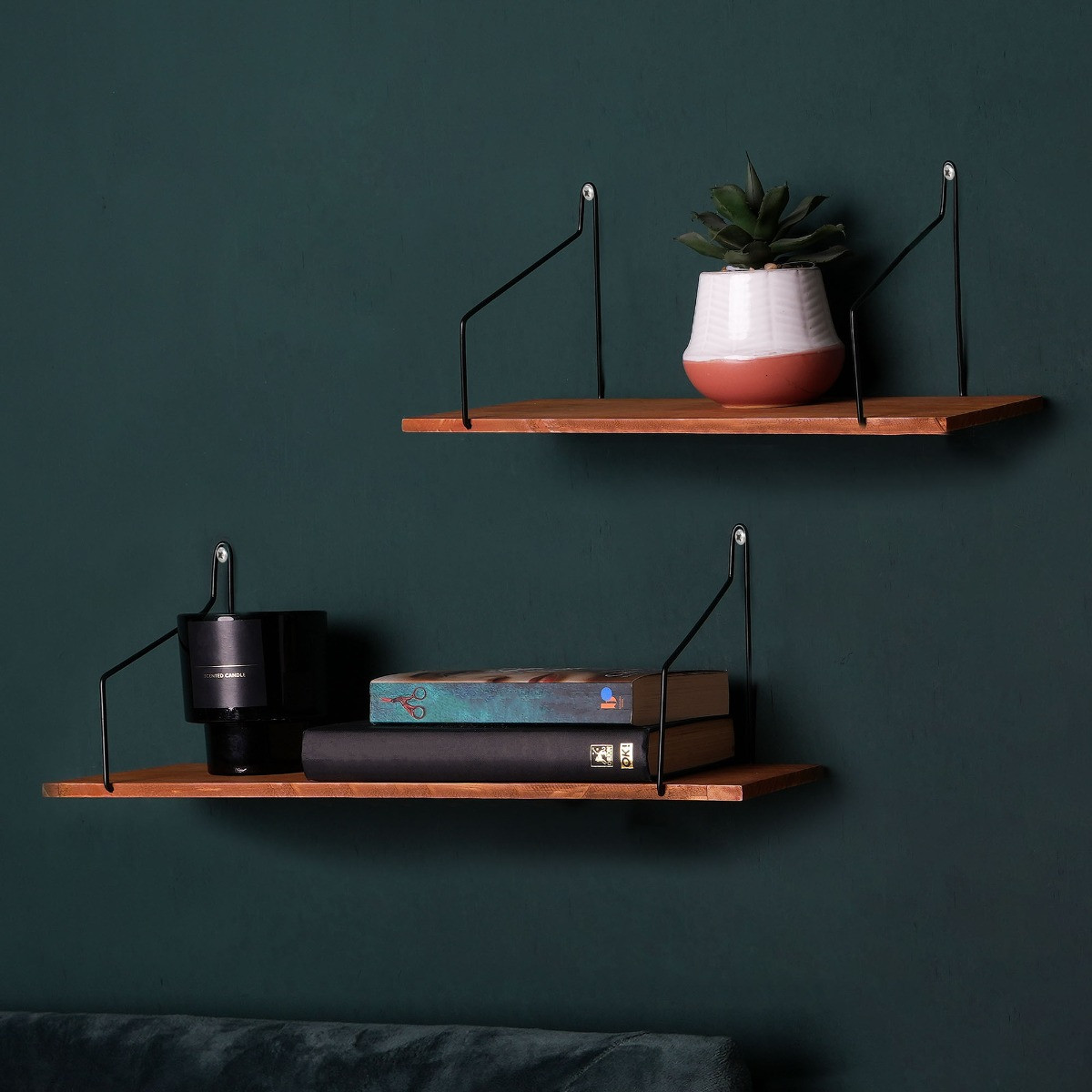 OHS Set Of 2 Wood Shelf - Oak>