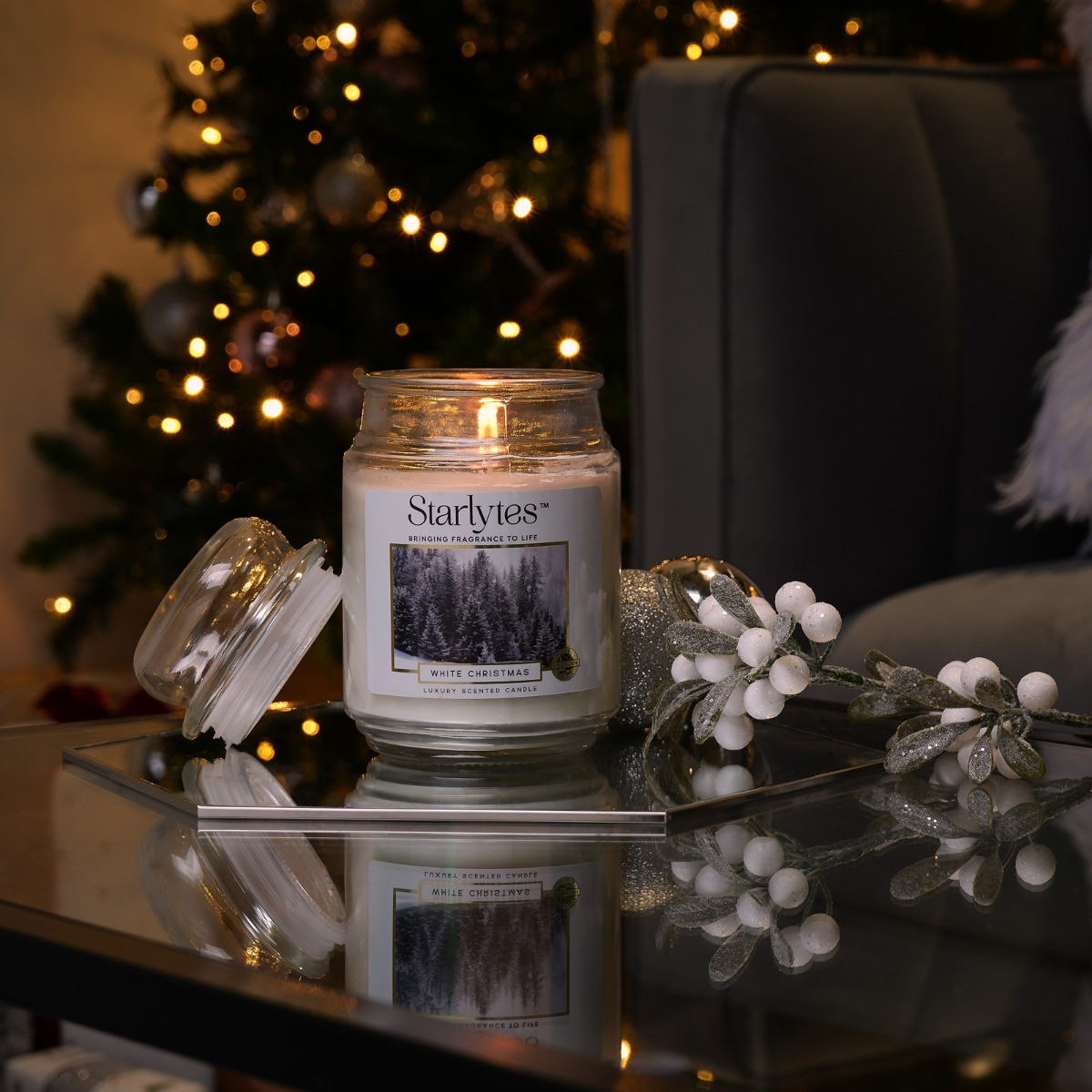 Starlytes 18oz Jar Candle - White Christmas >