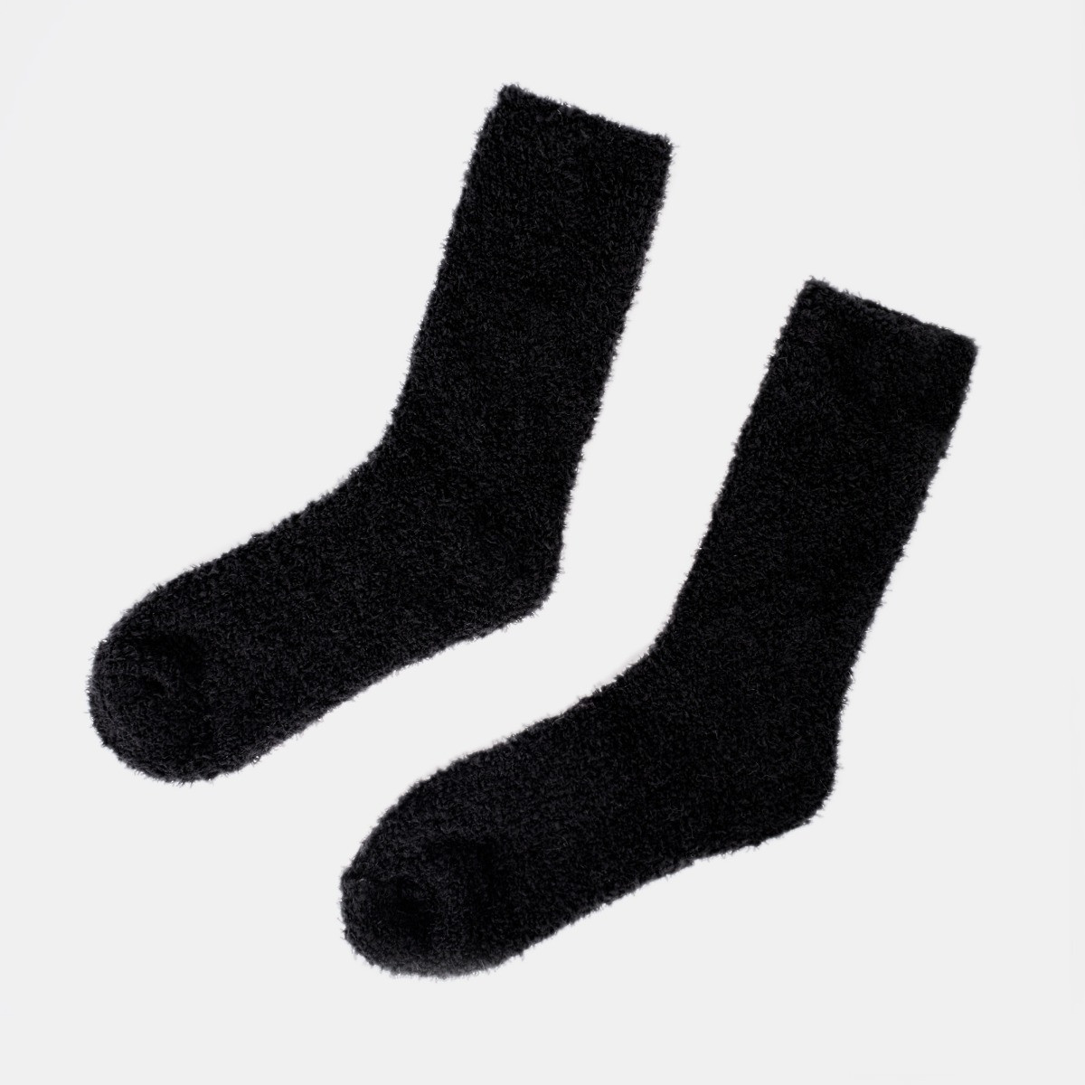 OHS Fluffy Fleece Socks - Black>