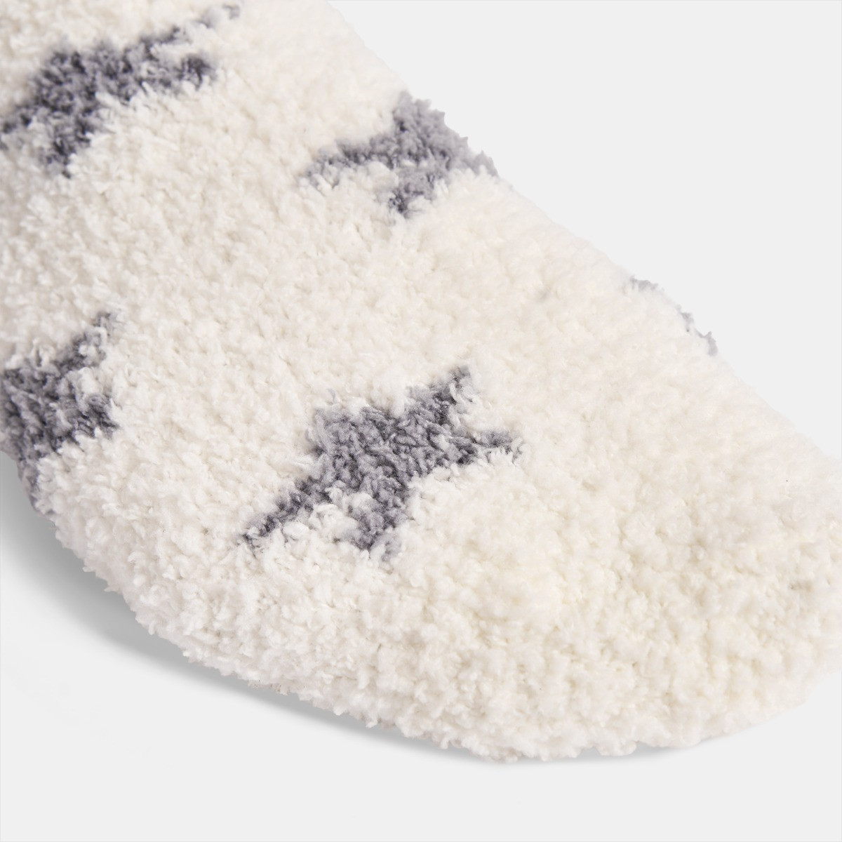 OHS Star Fluffy Fleece Socks, Grey - 3 Pack>