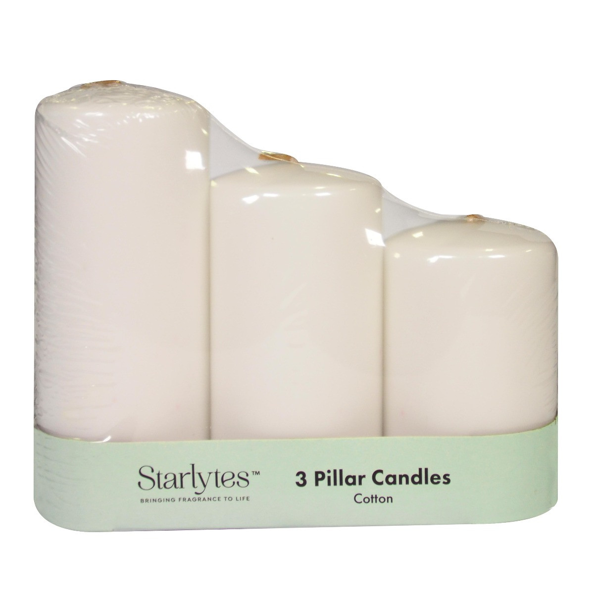 Starlytes Pillar Candle Set 3 Pack - Cotton>