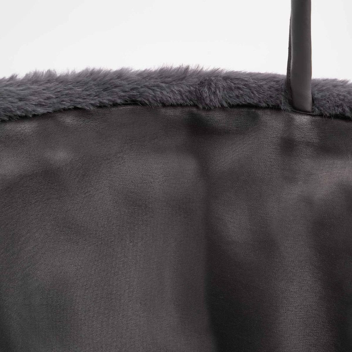 OHS Faux Fur Fleece Storage Basket - Grey>