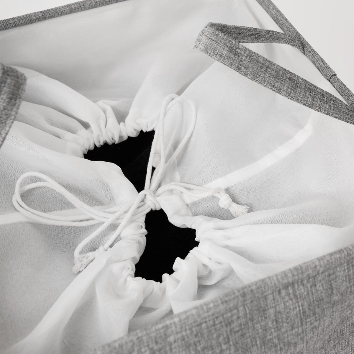 OHS Faux Linen Laundry Bag - Charcoal>