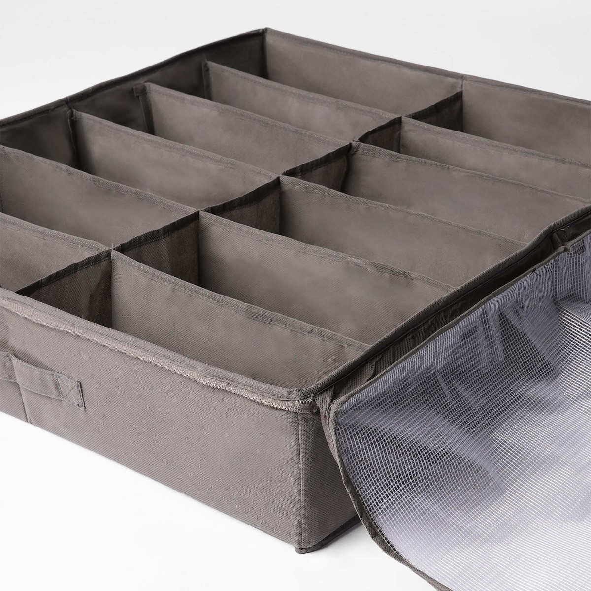 OHS 12 Grid Shoe Underbed Storage Box - Charcoal>