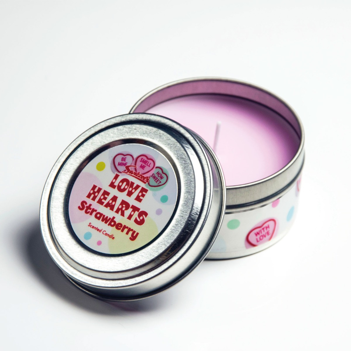 Swizzels Scented Candle 3oz Tin - Love Hearts>