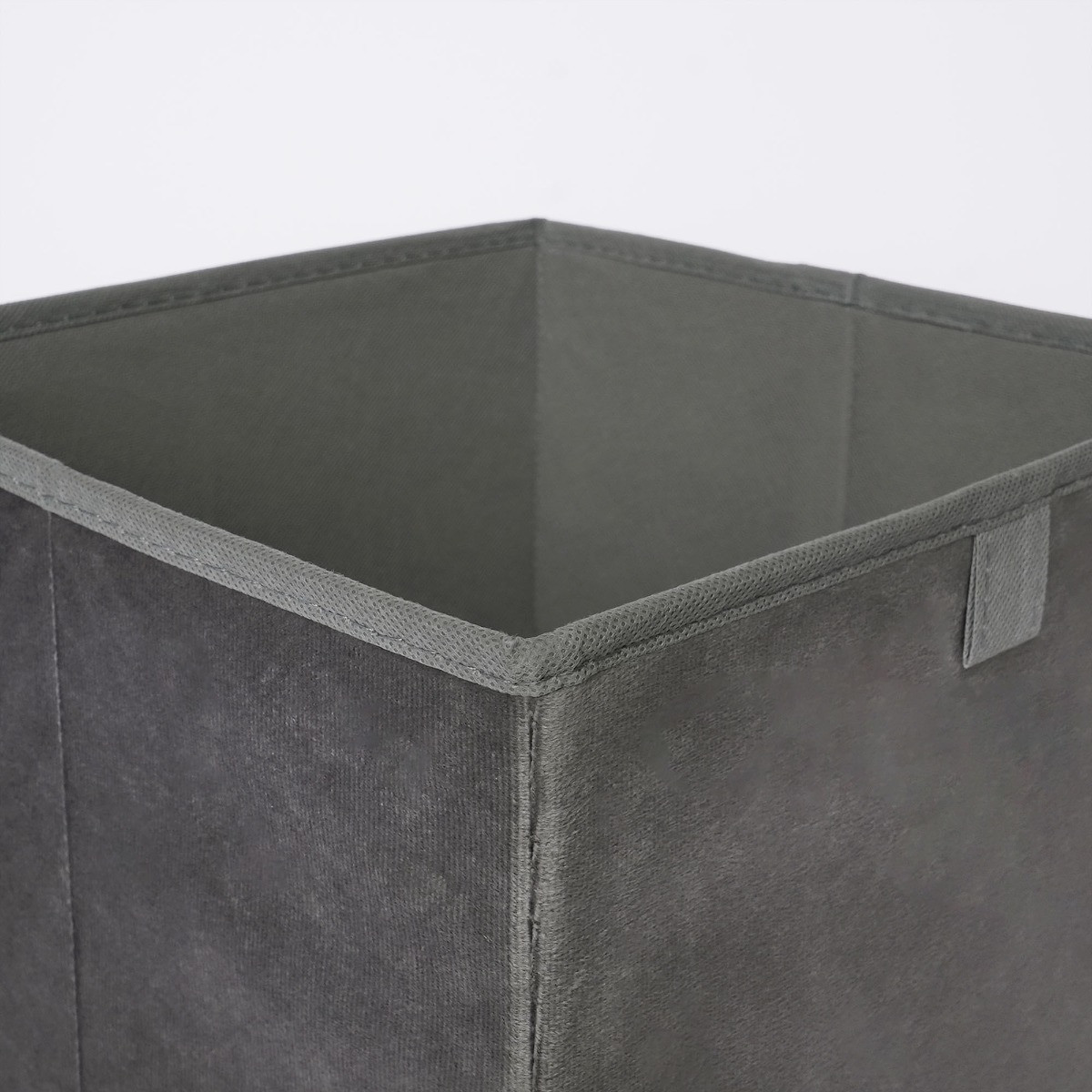 OHS Matte Velvet Cube Storage Boxes, Charcoal 2 Pack