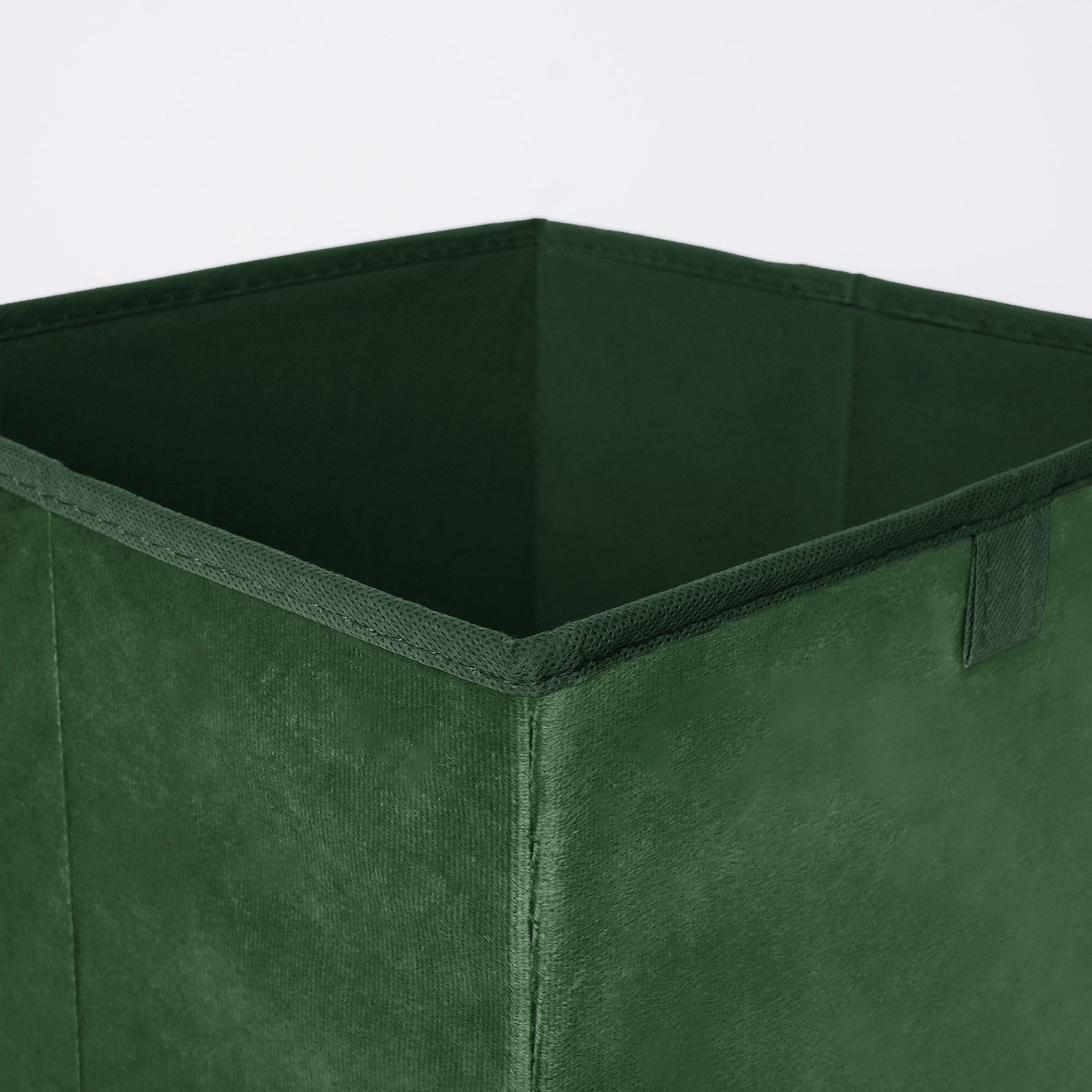 OHS Matte Velvet Cube Storage Boxes, Forest Green 2 Pack