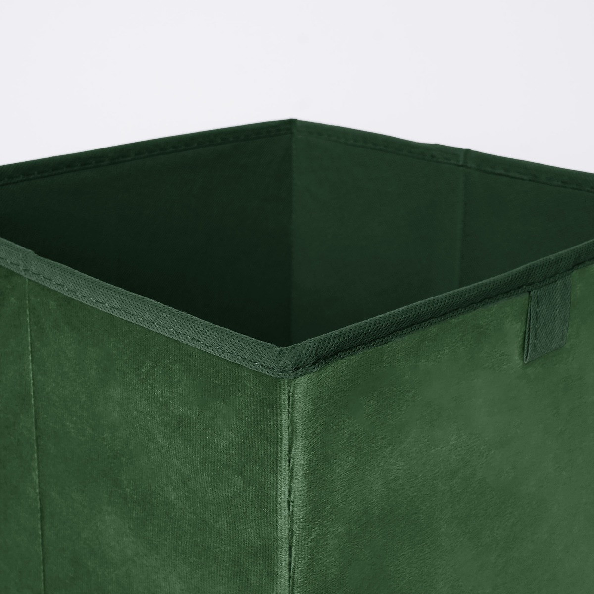OHS Matte Velvet Cube Storage Boxes, Forest Green - 2 Pack>