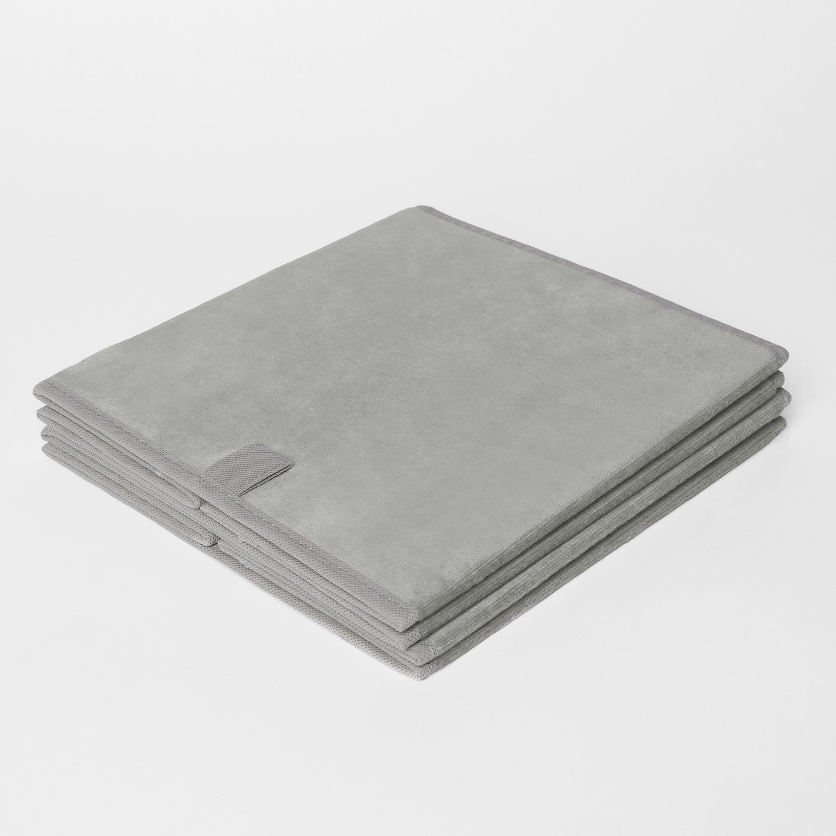 OHS Matte Velvet Cube Storage Boxes, Silver 2 Pack