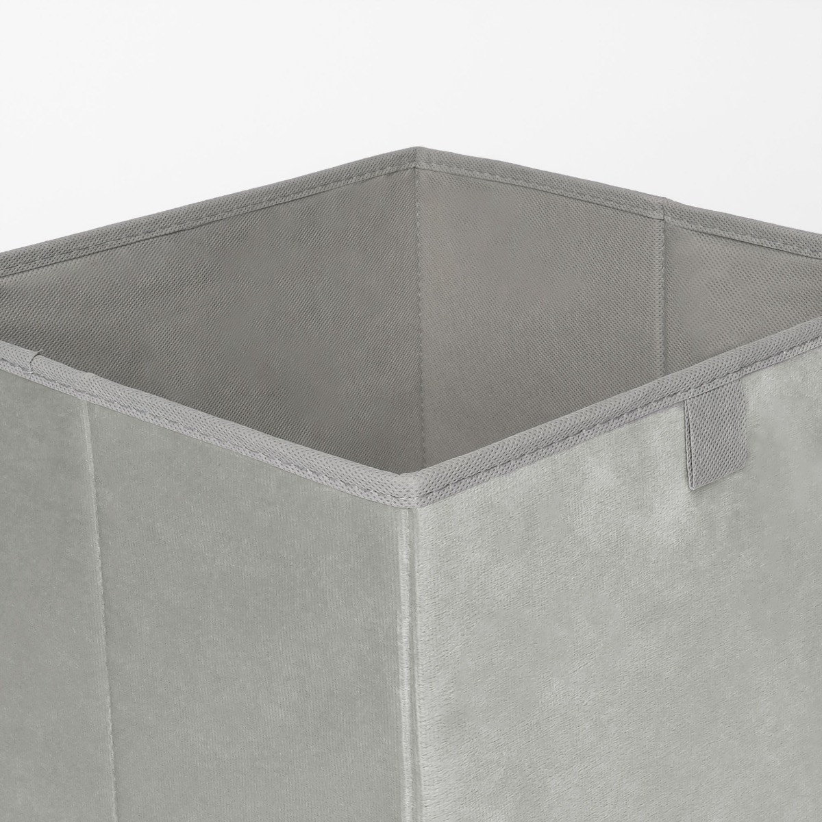 OHS Matte Velvet Cube Storage Boxes, Silver - 2 Pack>