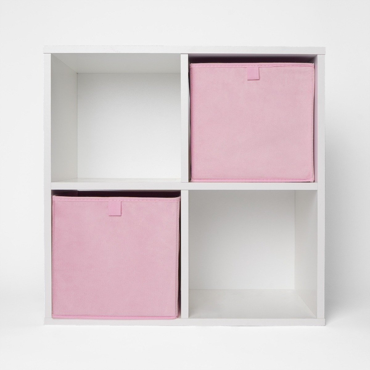 OHS Matte Velvet Cube Storage Boxes, Blush 2 Pack