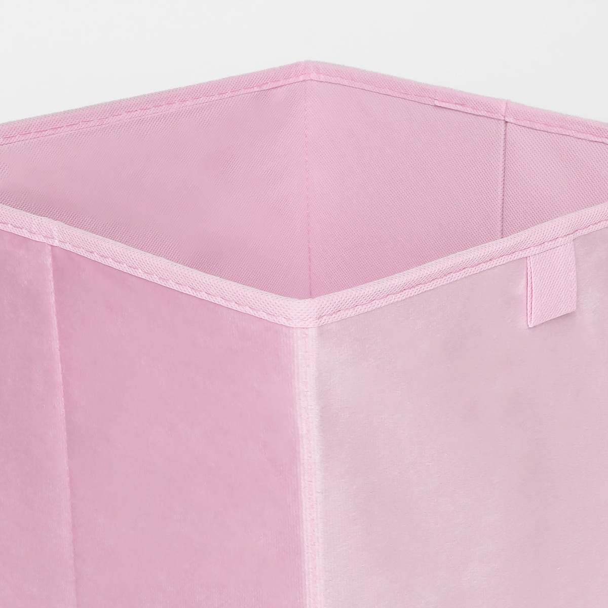 OHS Matte Velvet Cube Storage Boxes, Blush 2 Pack