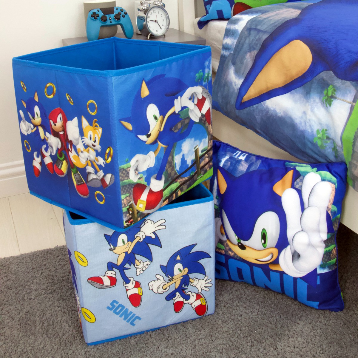 Sonic The Hedgehog Storage Box, Blue - 2 Pack>