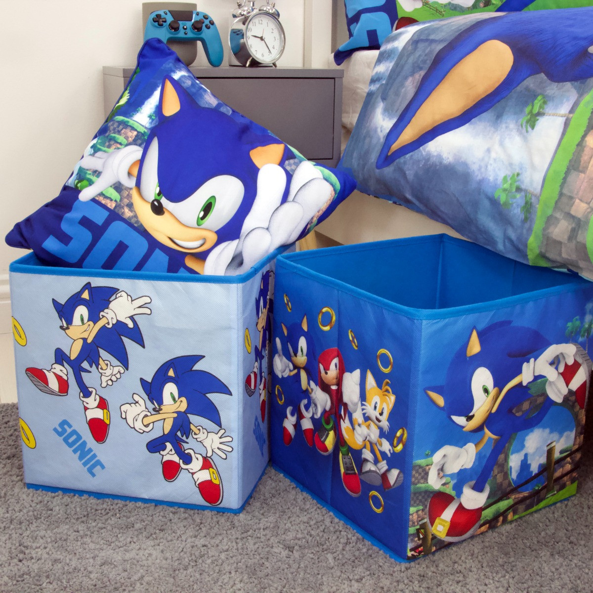 Sonic The Hedgehog Storage Box, Blue - 2 Pack>