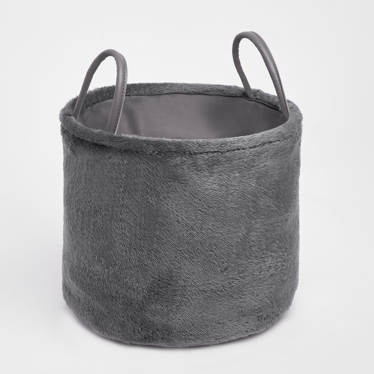 OHS Teddy Fleece Storage Basket - Grey>