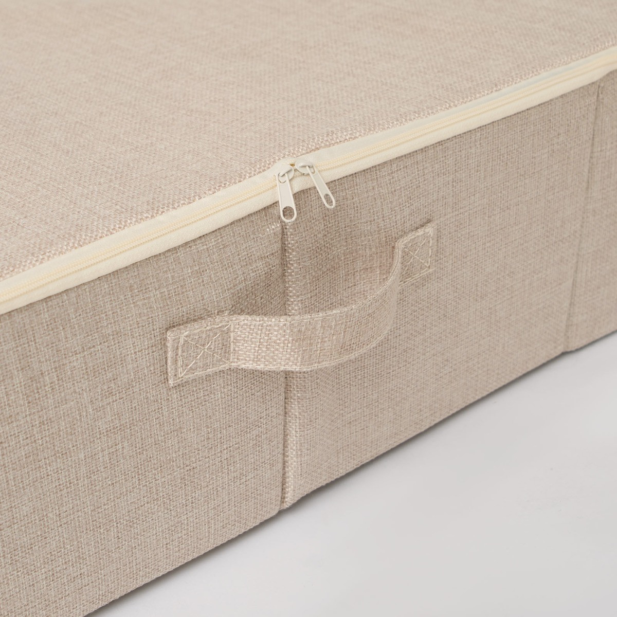 OHS Faux Linen Underbed Storage Bag, Beige - 2 Pack>