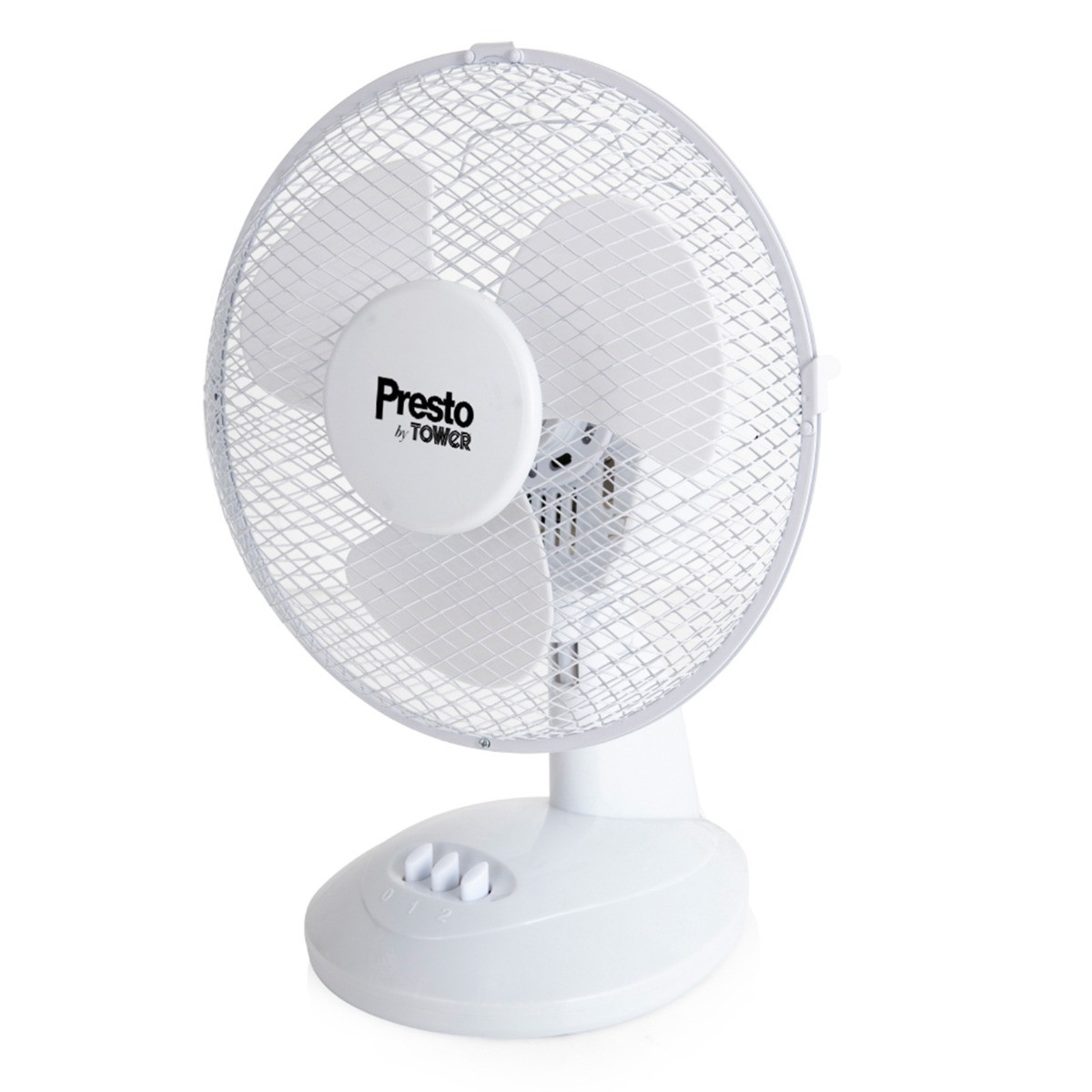 Tower Presto Free Standing Cooling Desk Fan, White - 9">