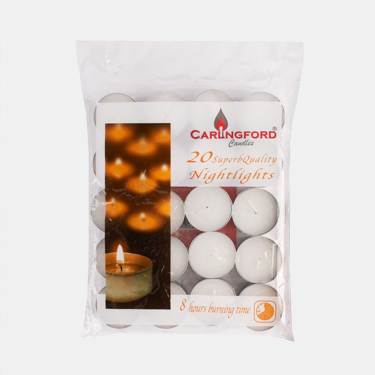 Carlingford 8 Hour Tea Light Candles - 20 Pack>