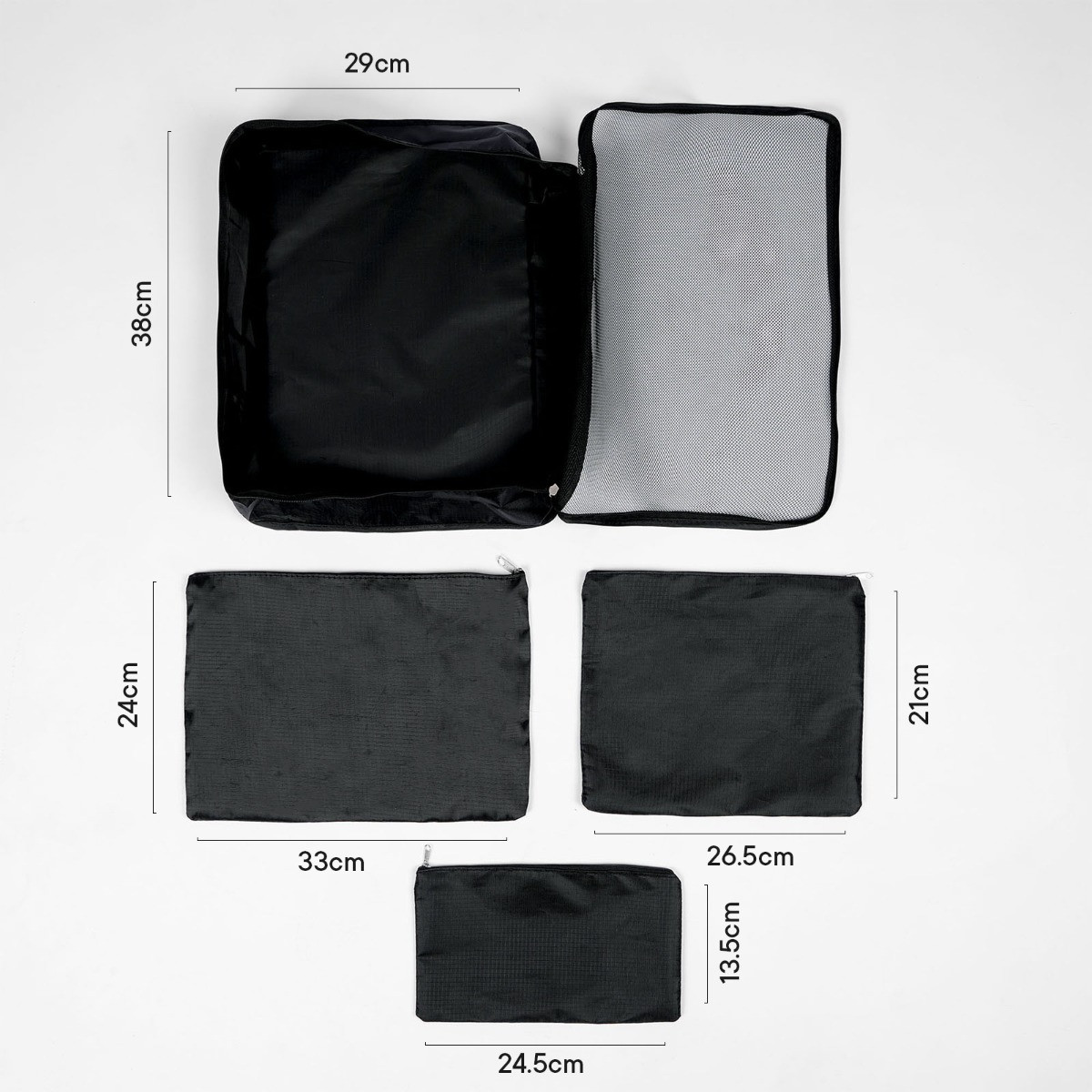 OHS Travel Packing Cube And Bag Set, Black - 4 Piece >