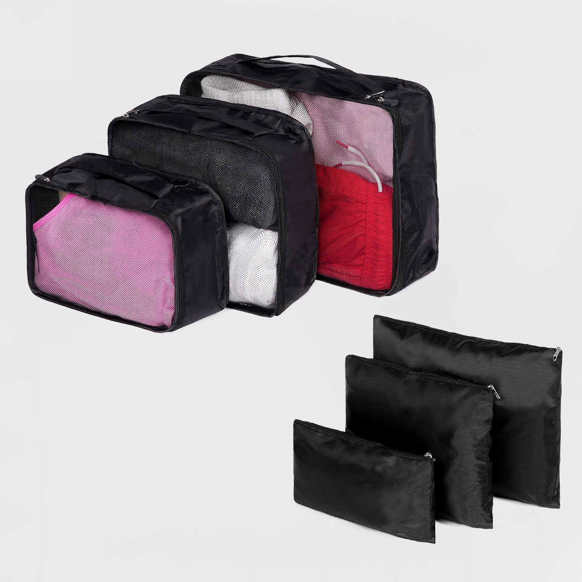 OHS Travel Packing Cube And Bag Set, Black - 6 Piece>
