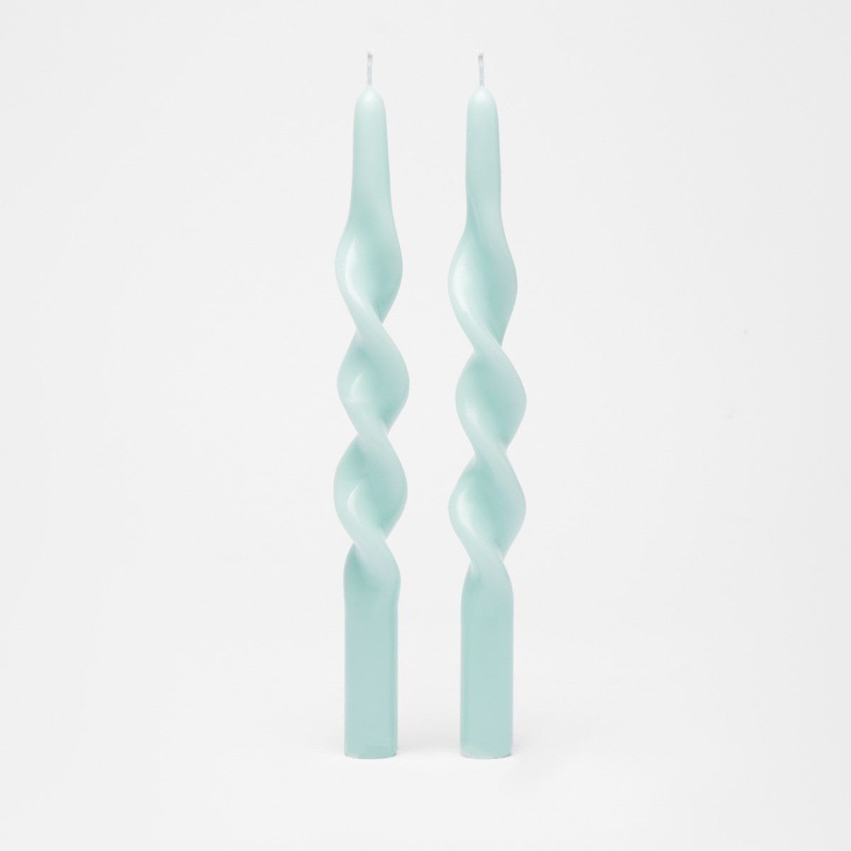 OHS Twisted Taper Candlestick, Pale Blue - Set of 2>