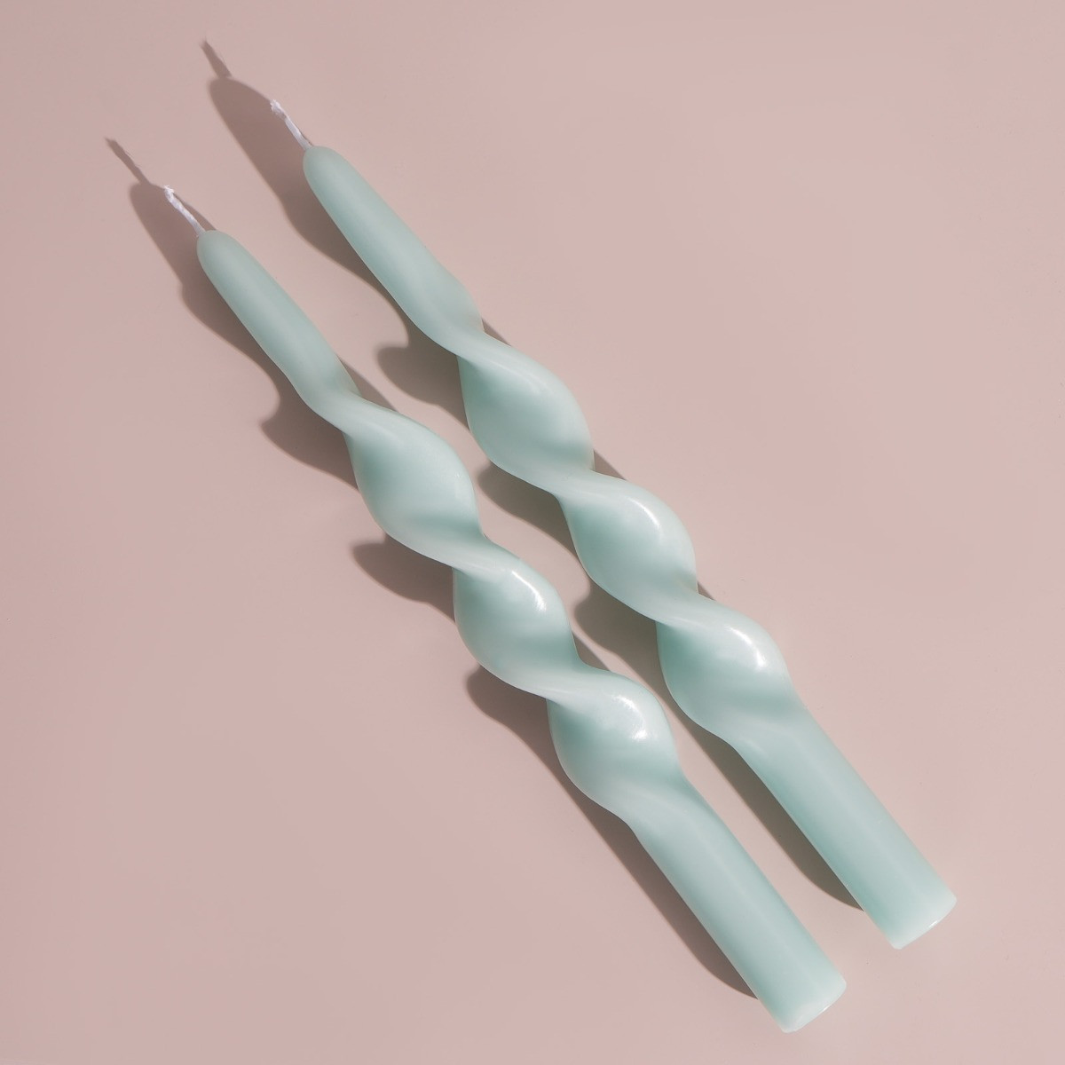 OHS Twisted Taper Candlestick, Pale Blue - Set of 2>