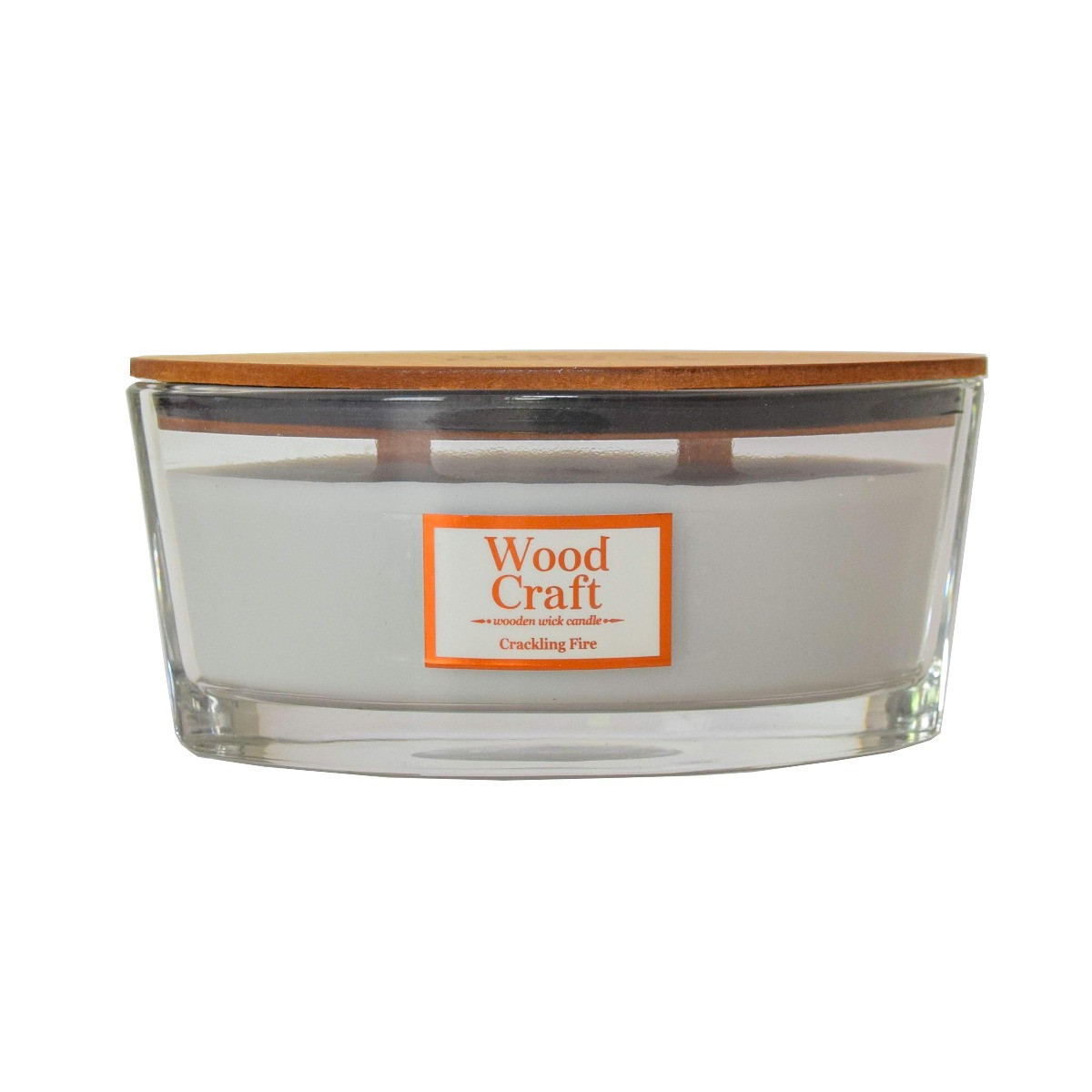 Woodcraft Large Wooden Wick Candle -  Crackling Fire>