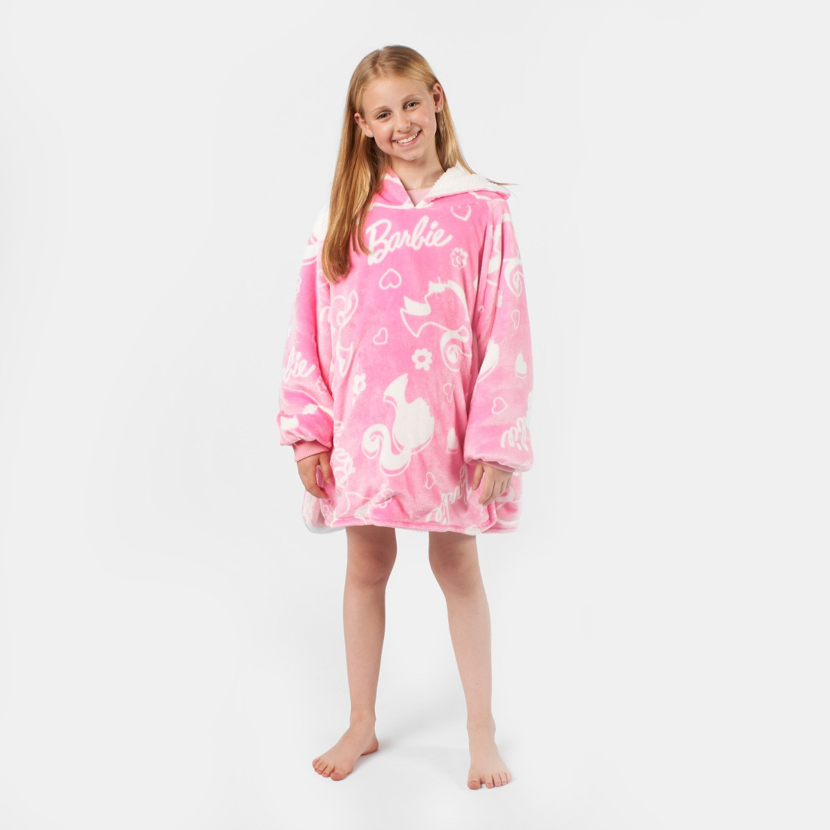 Kids Barbie Hoodie Blanket - Pink>