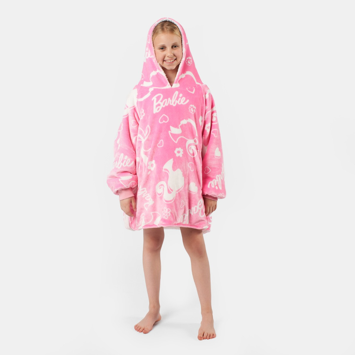 Kids Barbie Hoodie Blanket - Pink