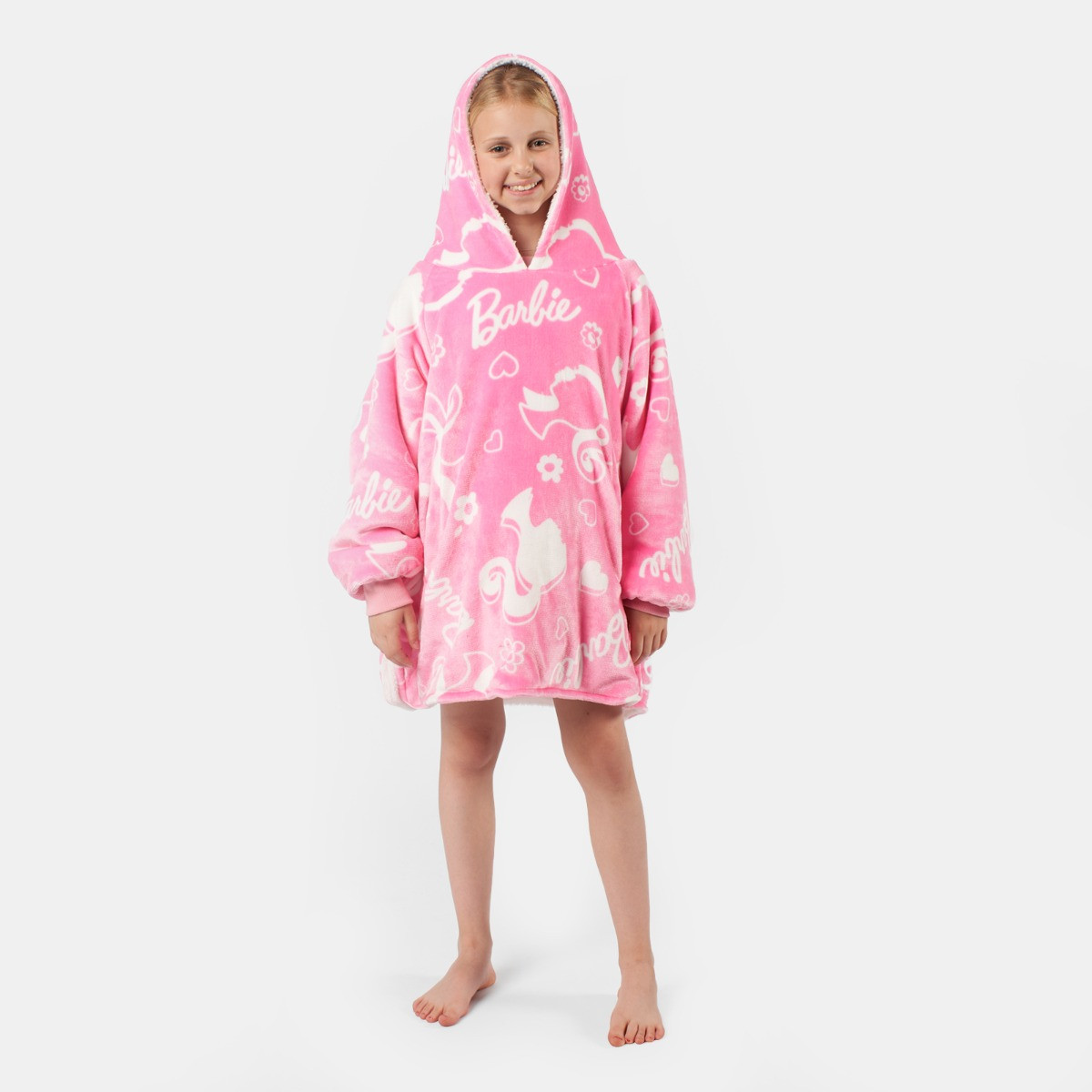 Kids Barbie Hoodie Blanket - Pink>