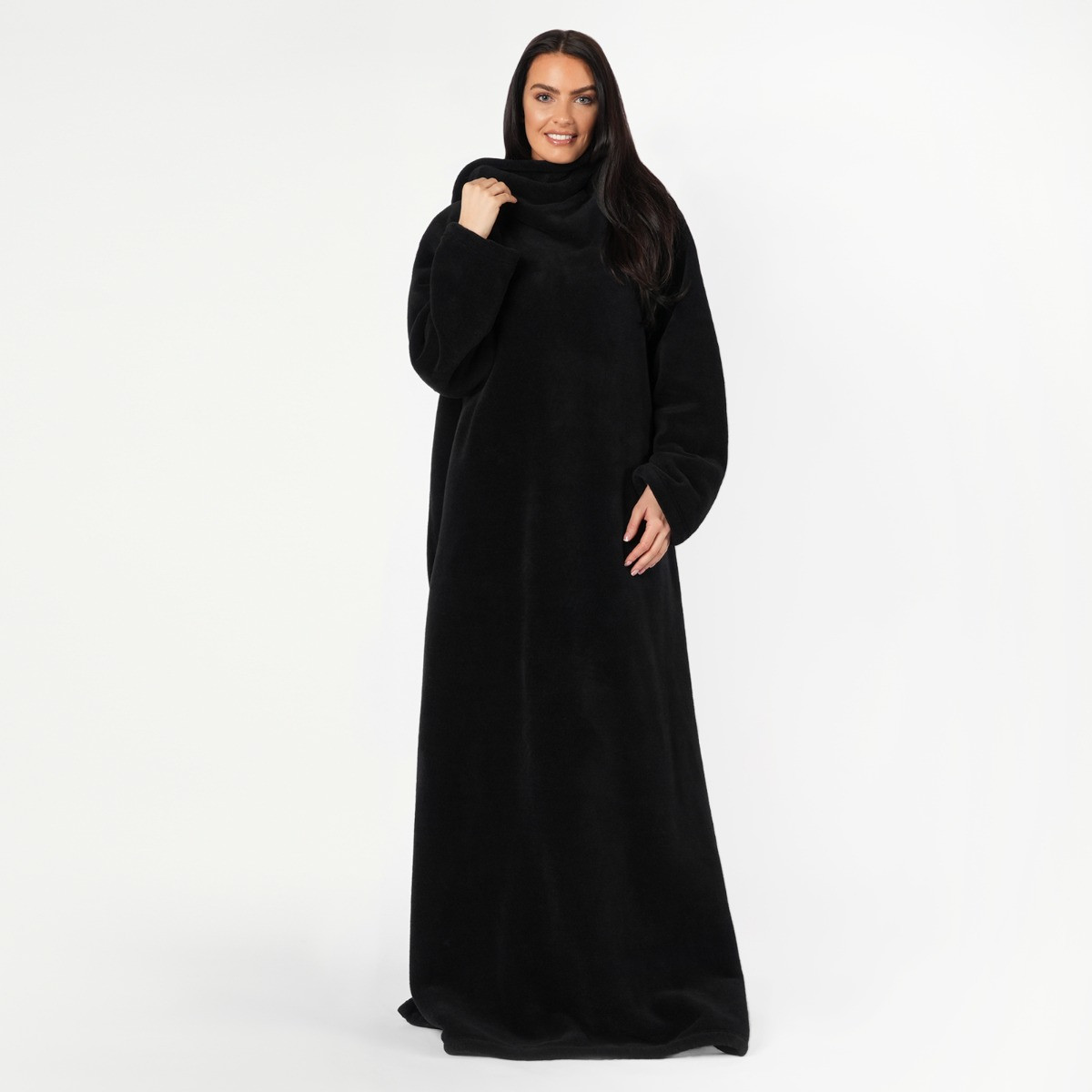 OHS Sherpa Wearable Blanket With Sleeves - Black>