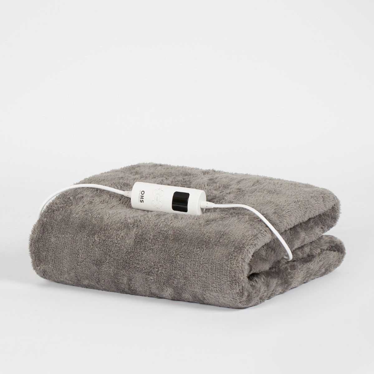 OHS Heated Teddy Fleece Electric Blanket Charcoal
