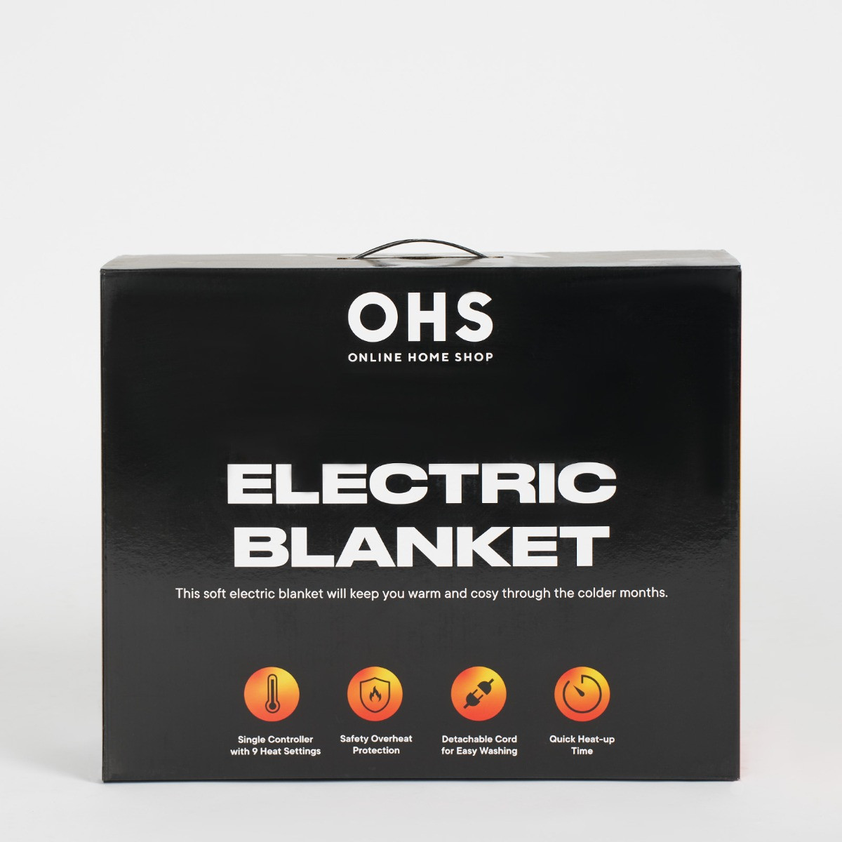 OHS Heated Waffle Fleece Electric Blanket - Charcoal>