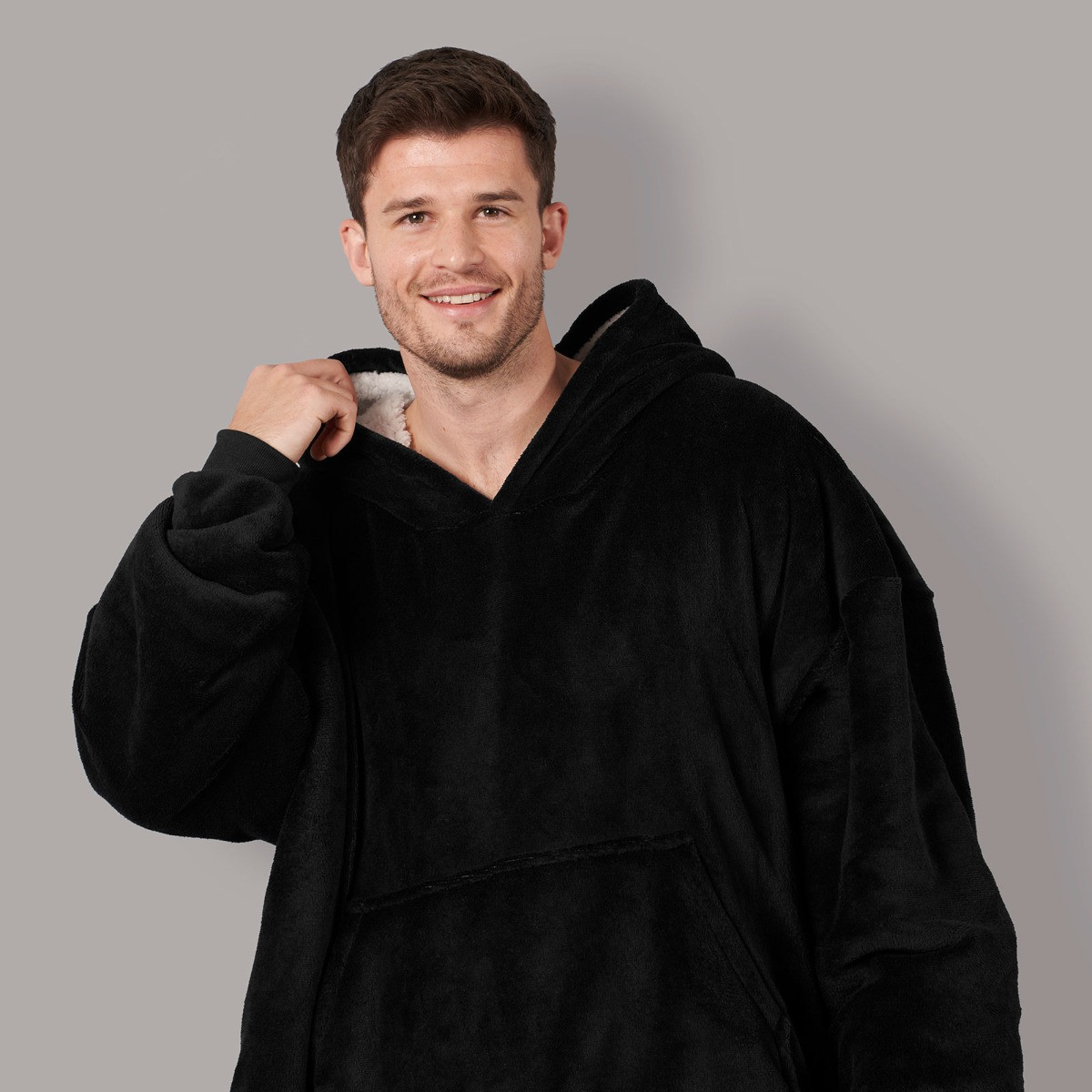 OHS Electric Heated Oversized Hoodie Blanket, Adults - Black>