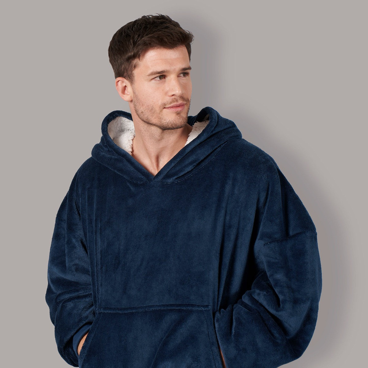 OHS Electric Heated Oversized Hoodie Blanket, Adults - Navy >