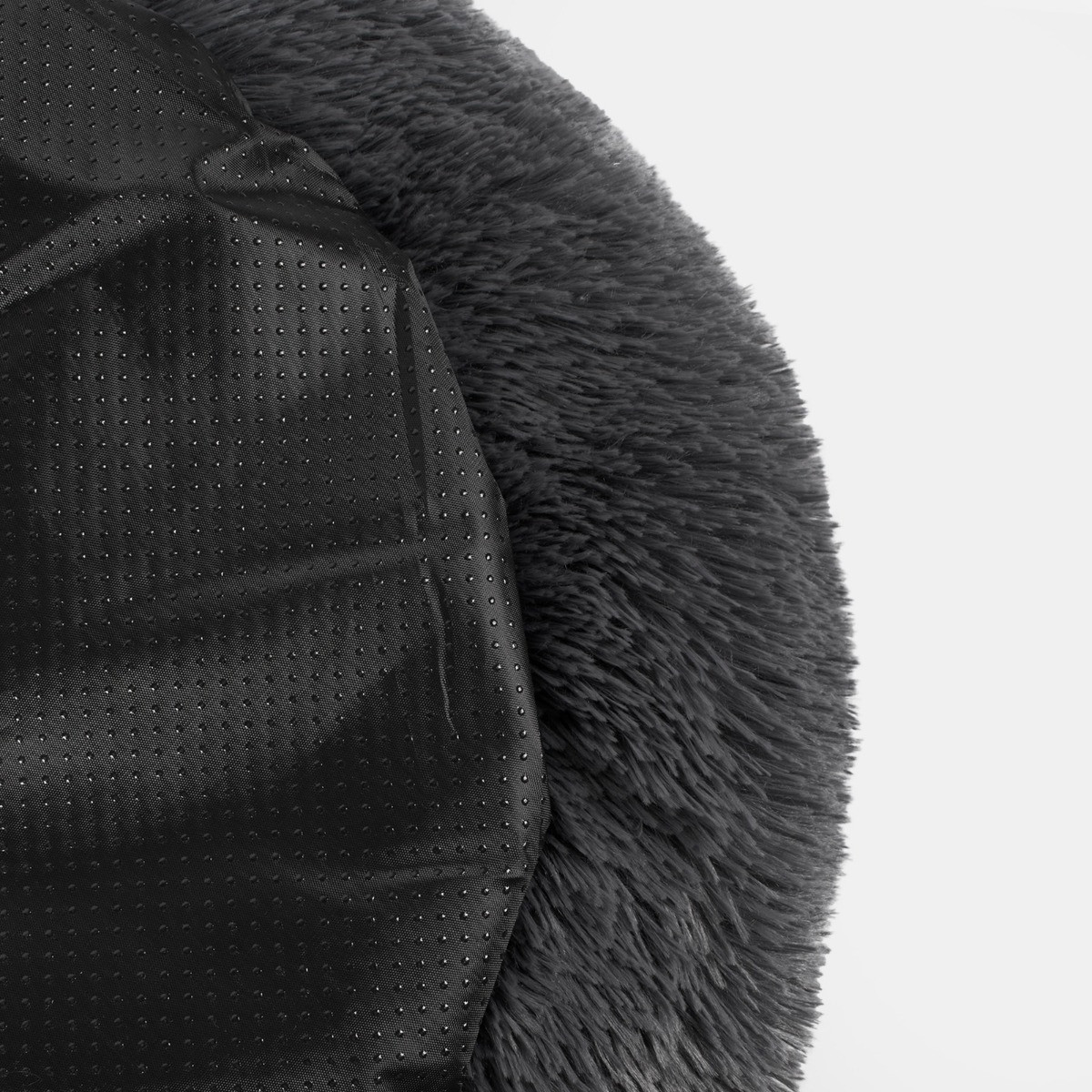 OHS Fluffy Round Calming Pet Bed, Charcoal - Large>