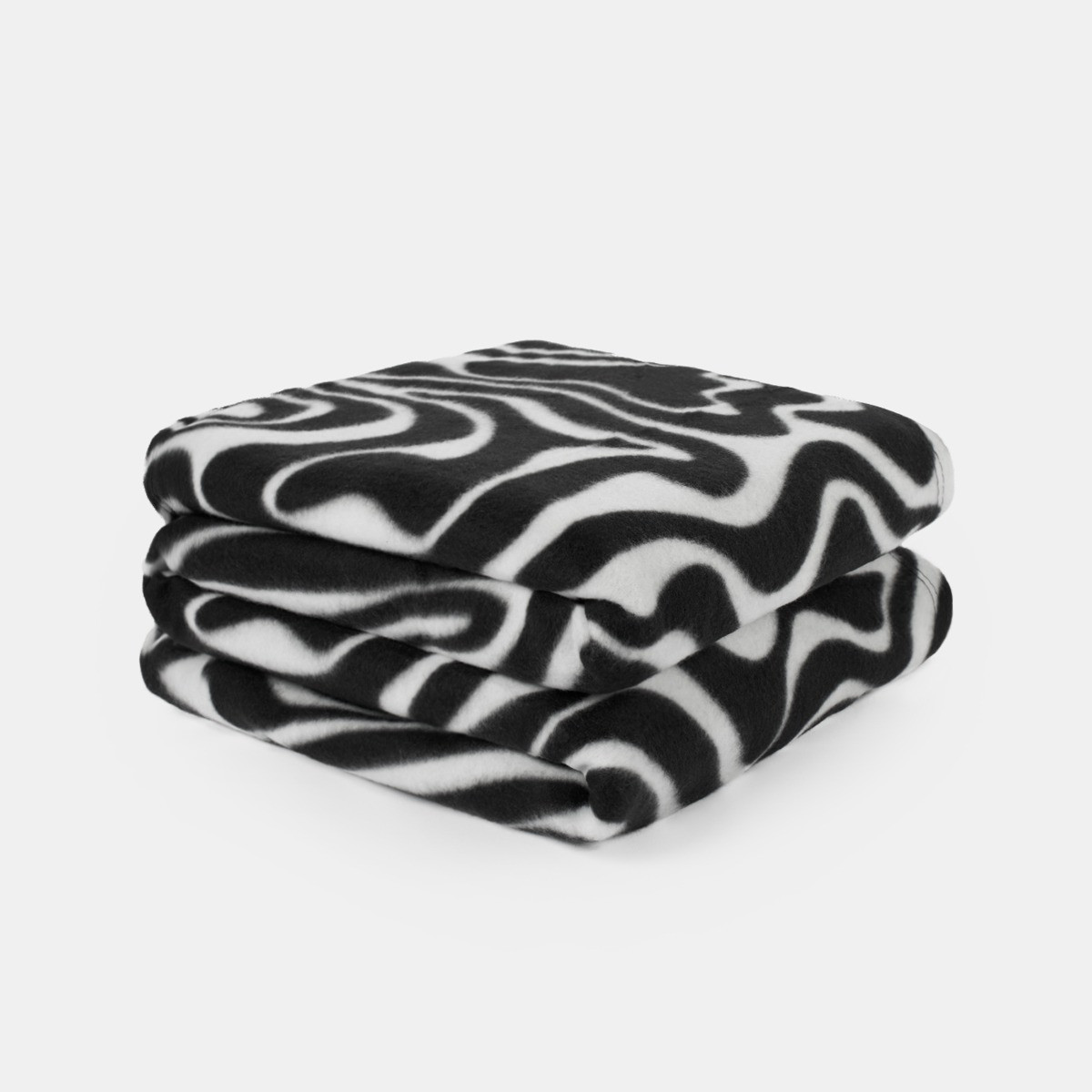 OHS Abstract Pattern Polar Fleece Throw Black & White
