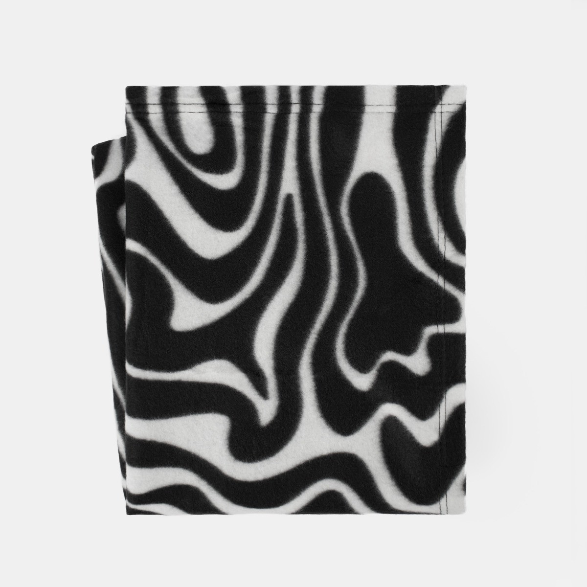 OHS Abstract Pattern Polar Fleece Throw Black & White