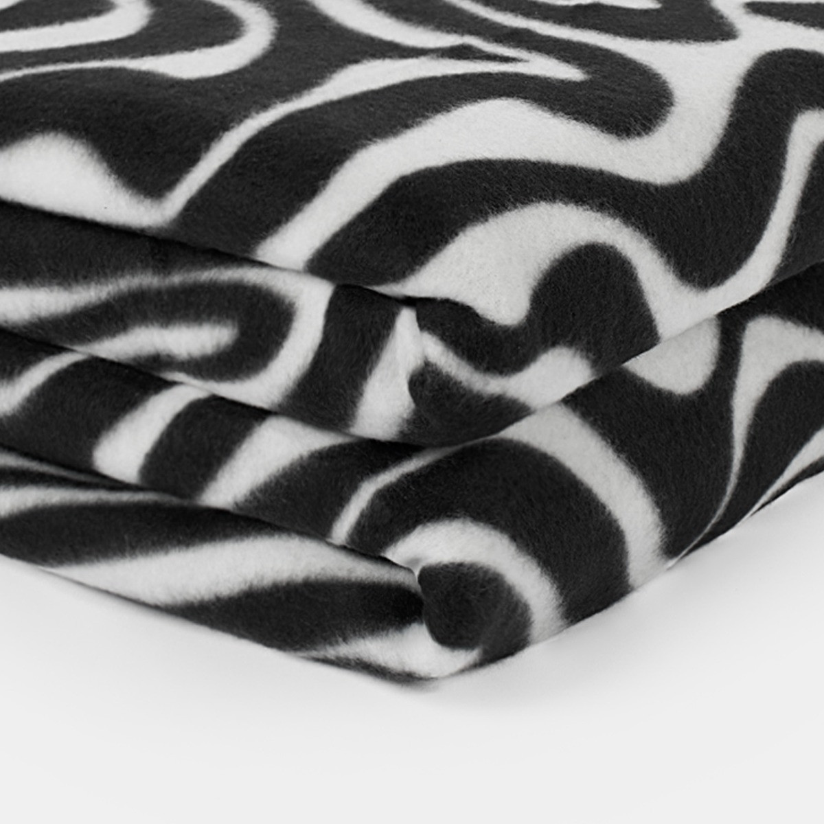 OHS Abstract Pattern Polar Fleece Throw Black & White