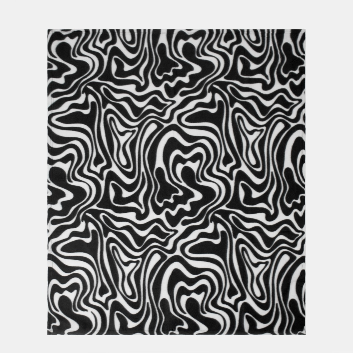OHS Abstract Pattern Polar Fleece Throw Black & White