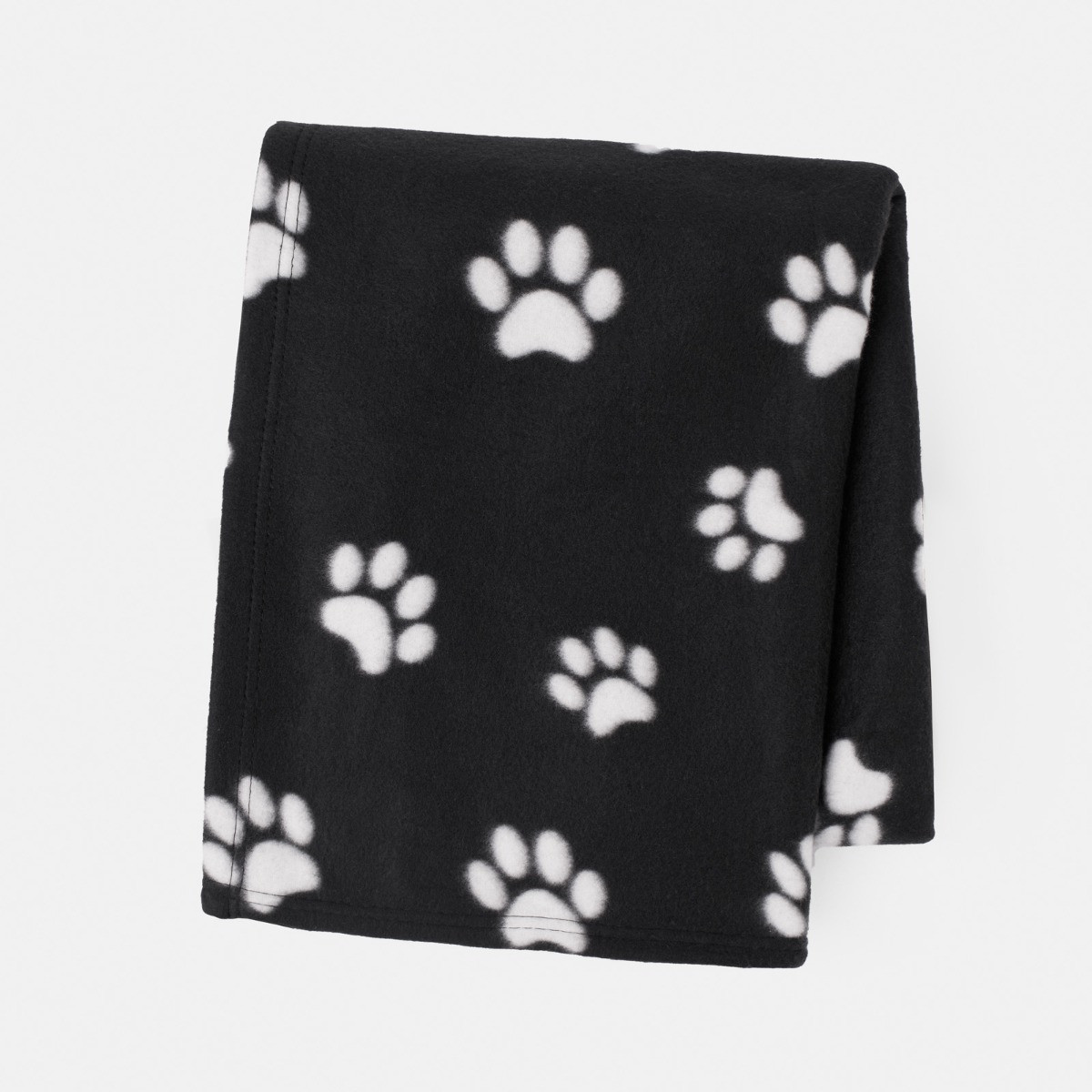 OHS Pet Paw Print Fleece Throw Black ohs-pet-paw-print-fleece-throw-black